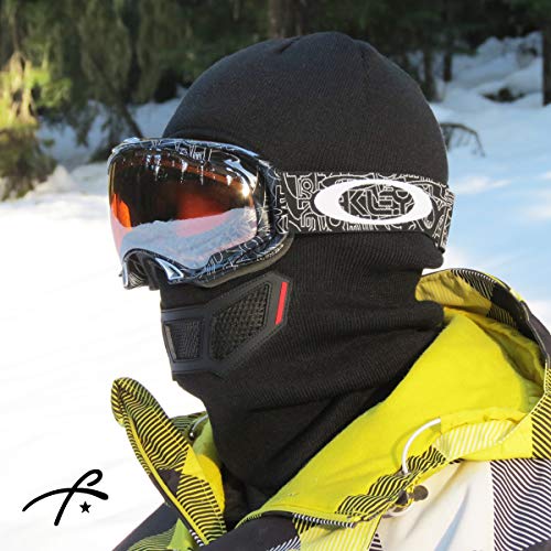 Grace Folly Knit Balaclava Full Face Winter Ski Mask with Vented Mouthpiece (Black) - Image 4