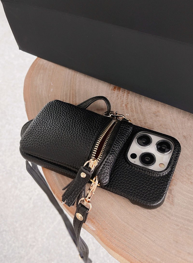 Suteni Back Cover Card Slots Leather Phone Case for iPhone - Image 2