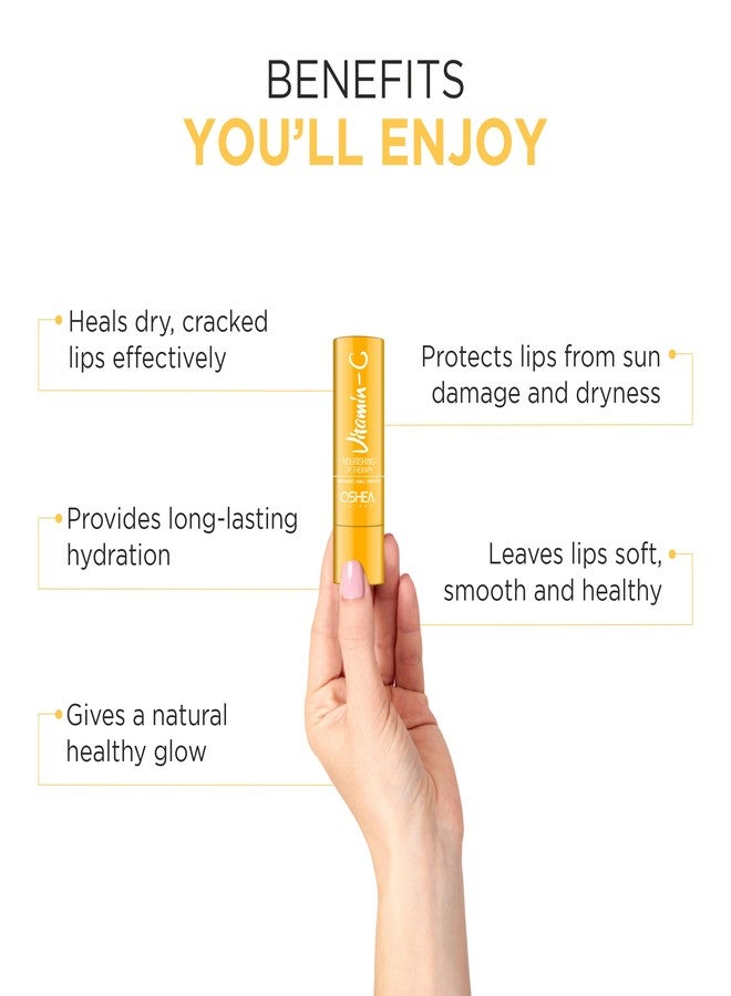 Oshea Colors Nourishing Vitamin C Lip Balm for Men & Women with SPF 50 | Instant Hydration, Relieves Dry & Chapped Lips | Enriched with Shea Butter & Castor Oil - Image 3