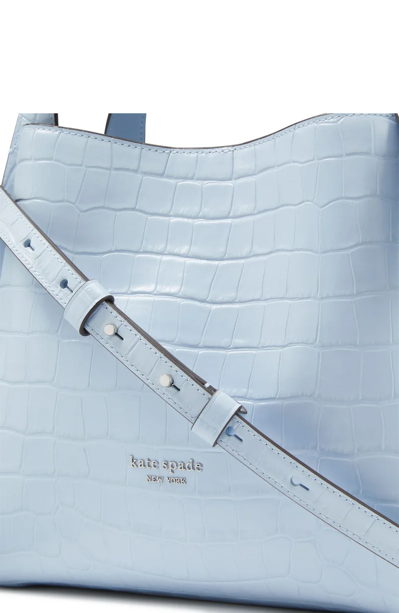 Kate Spade Knott Croc-Embossed Medium Crossbody Tote