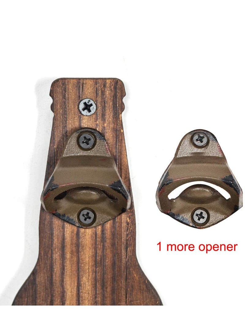 spa luxetique Vintage Wooden Wall Mounted Bottle Opener with Cap Catcher - Image 5