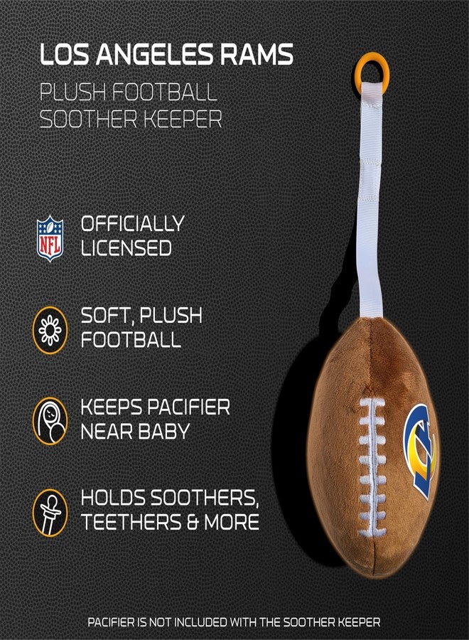 Smilo Los Angeles Rams Plush Football Pacifier Holder by Smilo - Officially Licensed NFL Soother Holder - Soft Plush Toy and Dummy Holder - Fits Any Pacifier - Stroller Accessory & Newborn Essential - Image 4