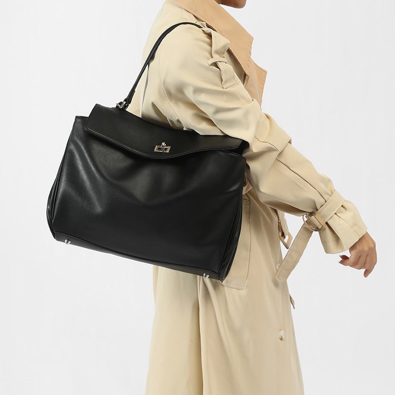 Large Capacity Lock Buckle Single Room Underarm Tote Bag Niche Ins Relaxation Minimax Crossbody - Image 2