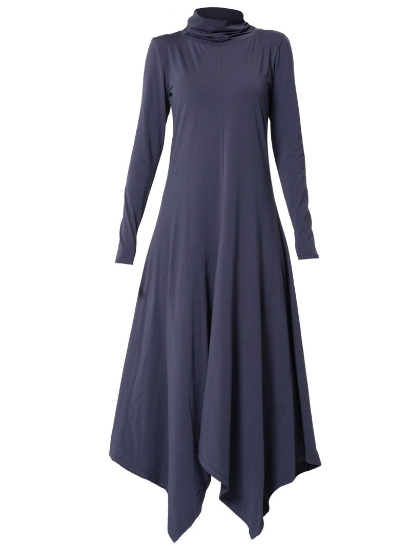 ميتامورفوزا فستان قطني طويل باللون الرمادي (نعومة وراحة) - Image 2