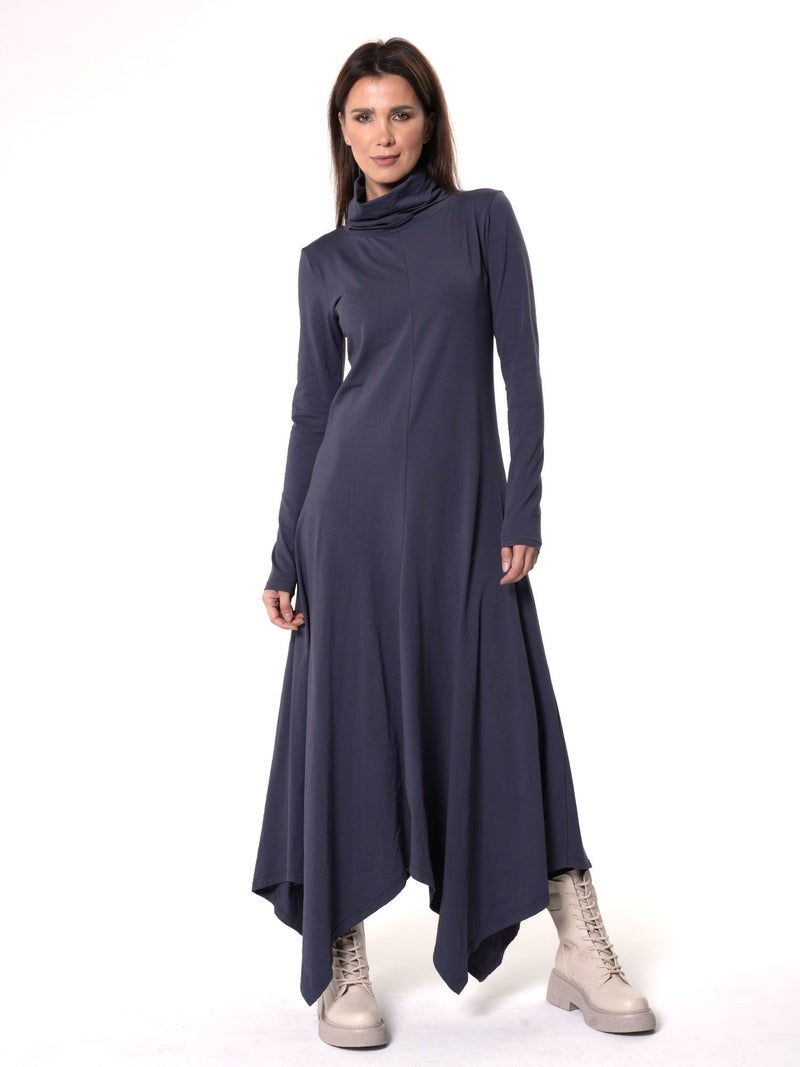 Metamorphoza Long Cotton Dress in Gray - Image 1