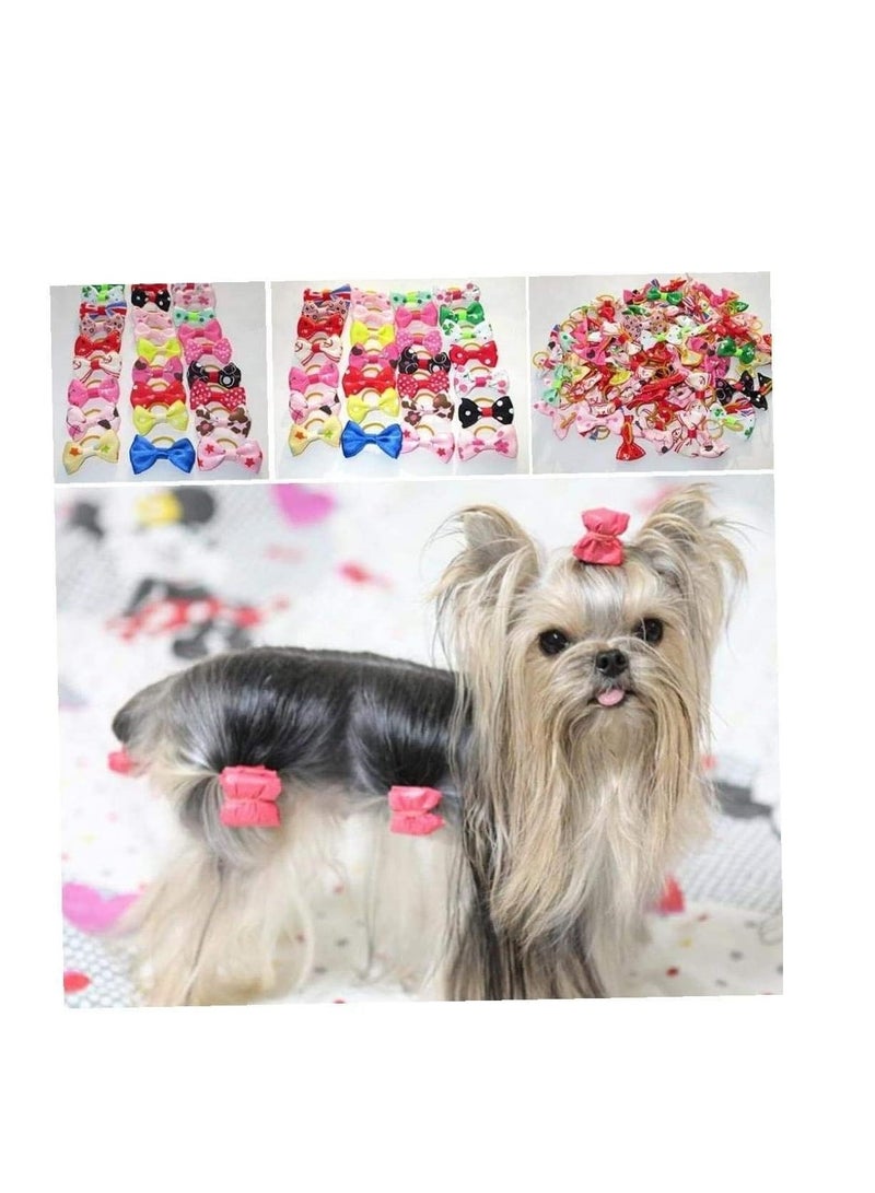 10 Pcs Pet Dog Cat Hair Bows Band Accessories Cute Pet Headgear for Small Dogs Hair Accessories Random Color - Image 1