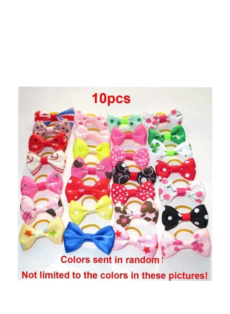 10 Pcs Pet Dog Cat Hair Bows Band Accessories Cute Pet Headgear for Small Dogs Hair Accessories Random Color - Image 2