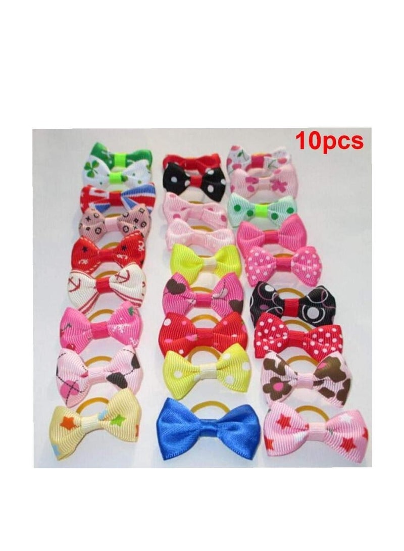10 Pcs Pet Dog Cat Hair Bows Band Accessories Cute Pet Headgear for Small Dogs Hair Accessories Random Color - Image 3