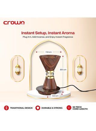 Crownline IB-413 Electric Incense Burner, 220-240 V, 50-60 Hz, 300-360 W, Compatible with Fragrant Oil, Incense, and Eaglewood - view 5
