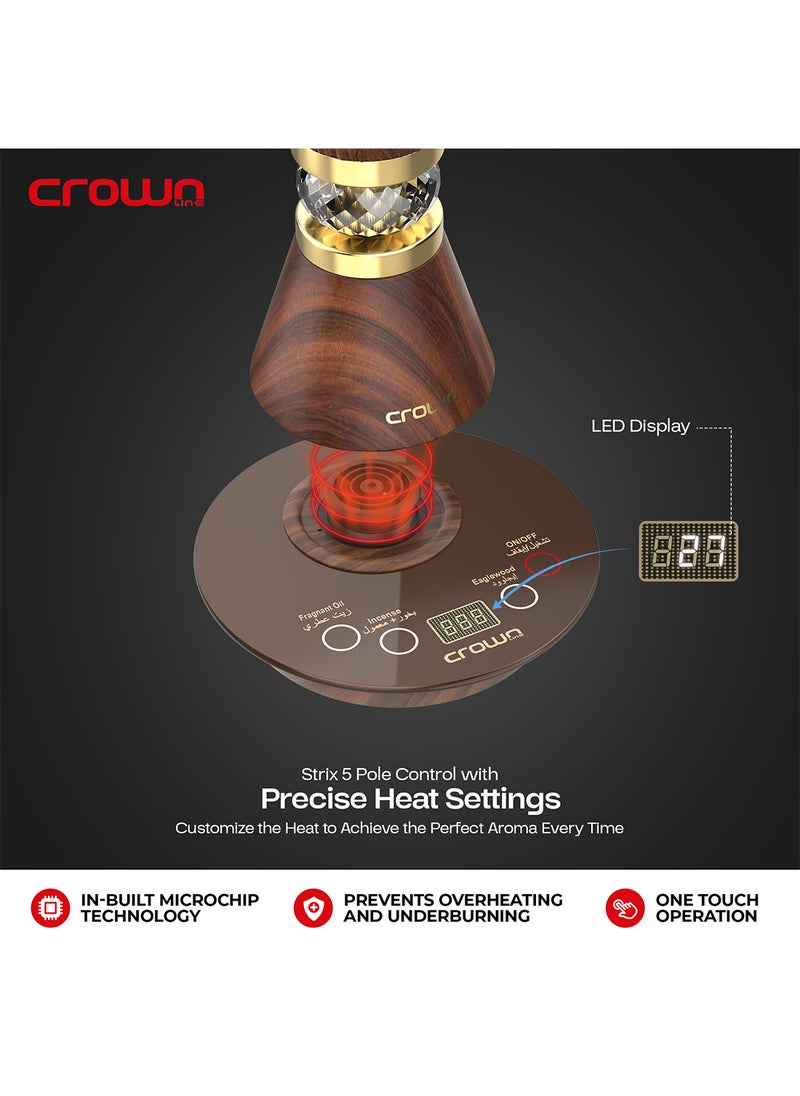 Crownline مبخرة كهربائية Crownline IB-413، 220-240 فولت، 50-60 هرتز، 300-360 وات، متوافقة مع الزيوت العطرية والبخور وخشب النسر  - Image 4