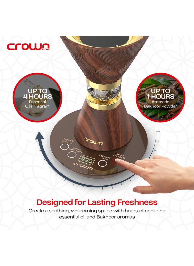 Crownline مبخرة كهربائية Crownline IB-413، 220-240 فولت، 50-60 هرتز، 300-360 وات، متوافقة مع الزيوت العطرية والبخور وخشب النسر  - Image 3