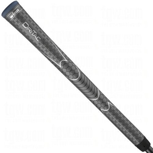 Winn Grips Dri-Tac Midsize (+1/16") Dark Gray Golf Grip - Comfortable feel Tackiness Non-slip for All-Weather conditions - Shock Absorption for Arthritic and Hand Fatigue Sufferers - Winn Dry polymer material - Advanced vertical seam