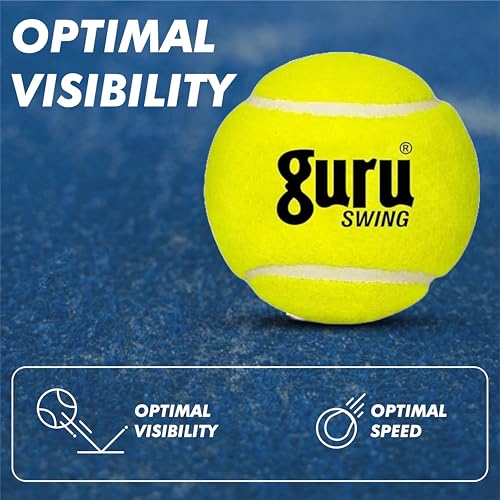 GURU Lawn Tennis Ball, Light Weight Swing Cricket Ball (Yellow, 58g, Pack of 3) - Image 3