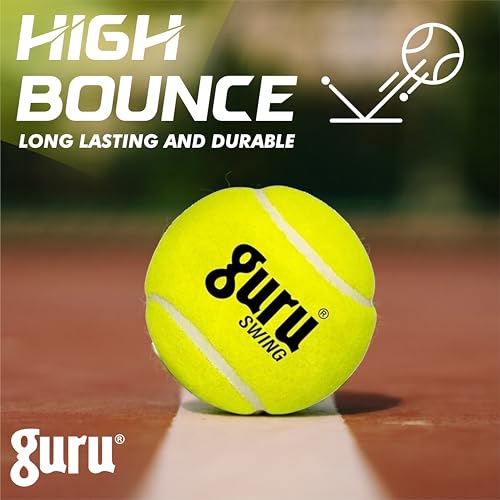GURU Lawn Tennis Ball, Light Weight Swing Cricket Ball (Yellow, 58g, Pack of 3) - Image 2