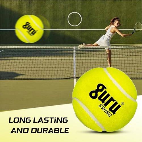 GURU Lawn Tennis Ball, Light Weight Swing Cricket Ball (Yellow, 58g, Pack of 3) - Image 4