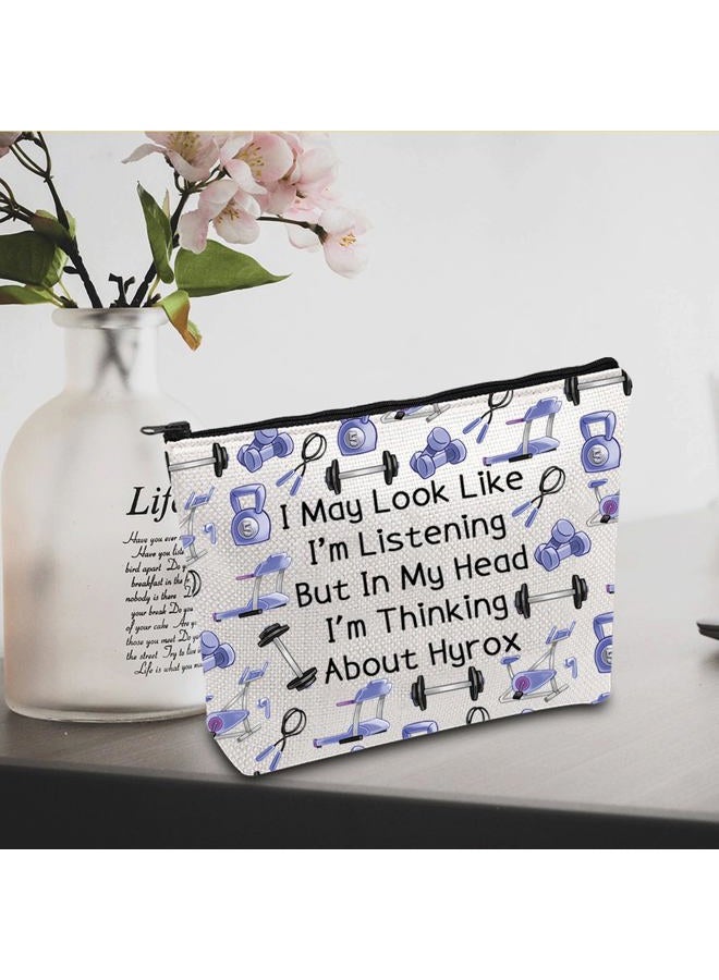 JXGZSO Funny H Gift I'm Thinking About H Makeup Bag Fitness Inspirational Gift Gym C Cosmetic Bag Sport Lover Gift, I'm Thinking About Hyrox - Image 4