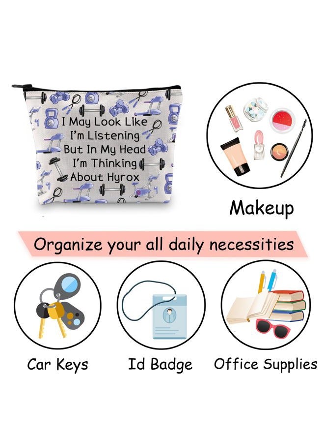 JXGZSO Funny H Gift I'm Thinking About H Makeup Bag Fitness Inspirational Gift Gym C Cosmetic Bag Sport Lover Gift, I'm Thinking About Hyrox - Image 5