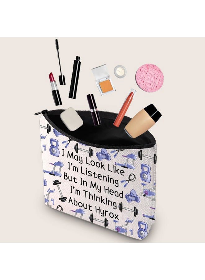 JXGZSO Funny H Gift I'm Thinking About H Makeup Bag Fitness Inspirational Gift Gym C Cosmetic Bag Sport Lover Gift, I'm Thinking About Hyrox - Image 3