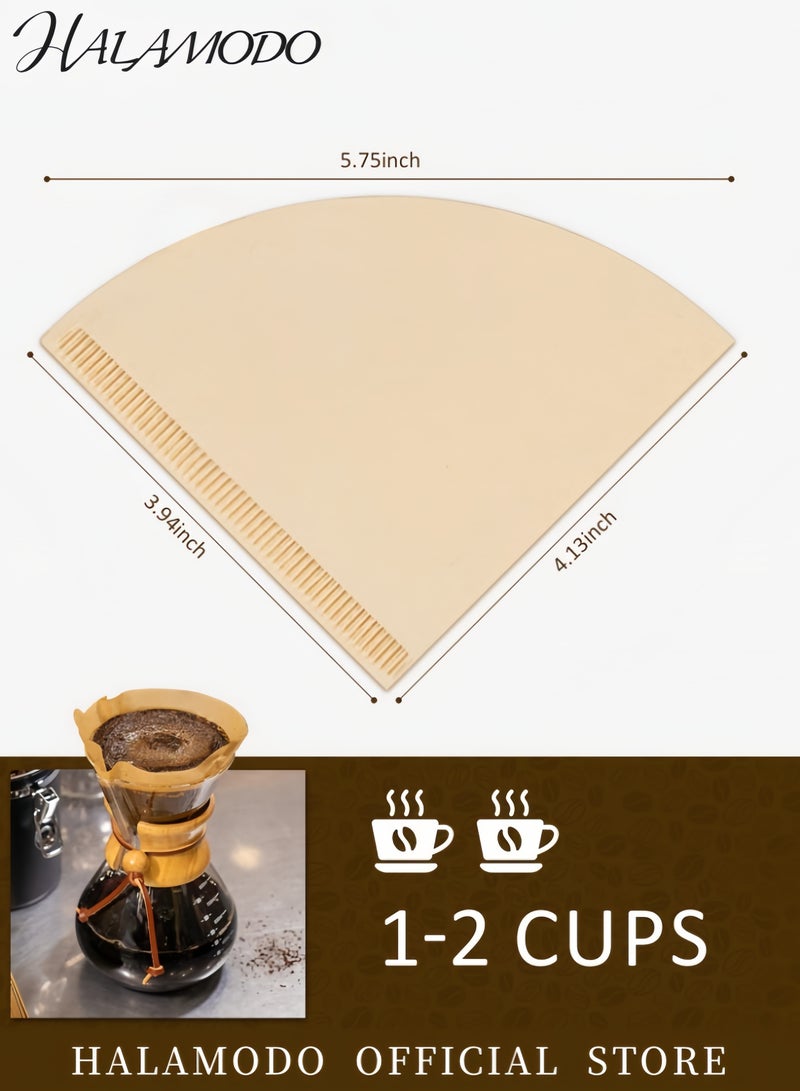 هالامودو ١٠٠ قطعة من ورق فلتر القهوة غير المبيض للاستخدام مرة واحدة، لون بيج، ١٣٫٤×١٠٫٢ سم - Image 5
