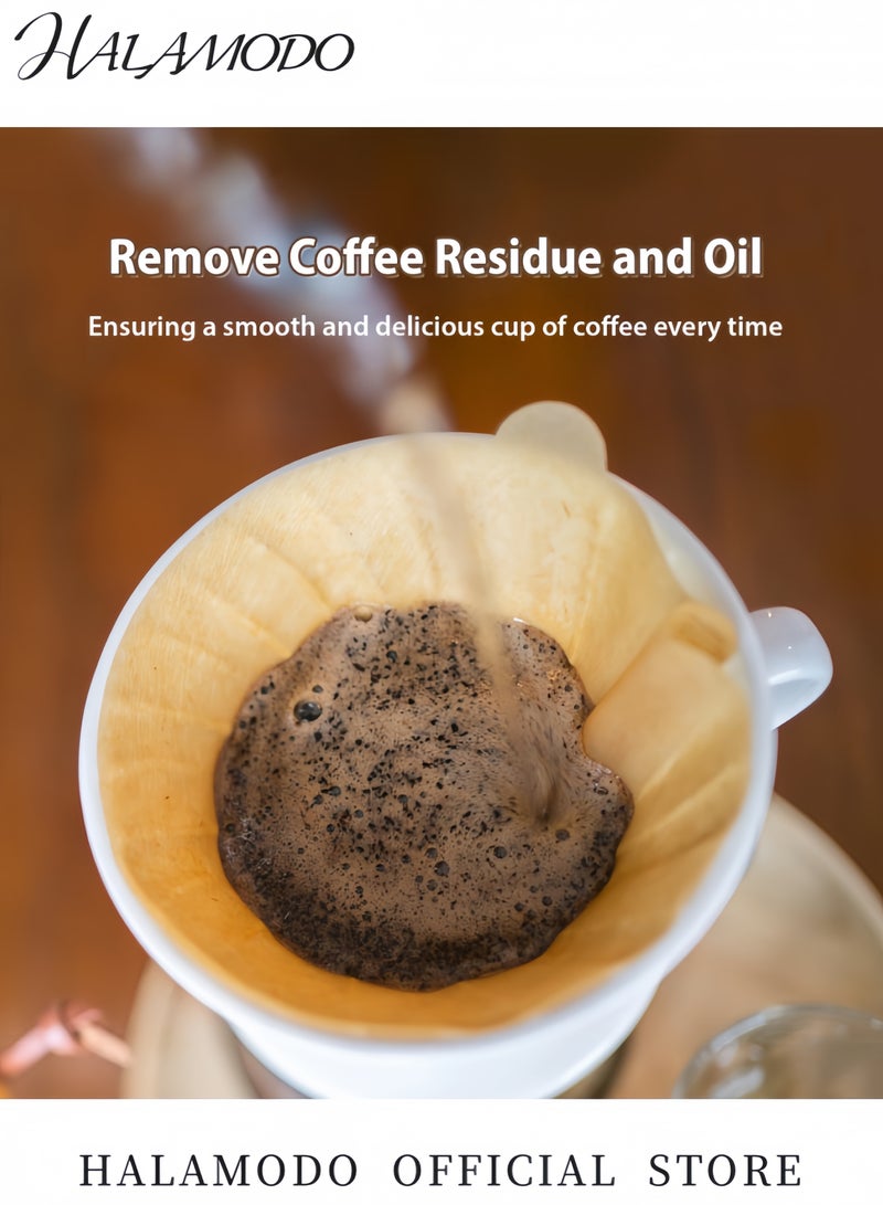 هالامودو ١٠٠ قطعة من ورق فلتر القهوة غير المبيض للاستخدام مرة واحدة، لون بيج، ١٣٫٤×١٠٫٢ سم - Image 2