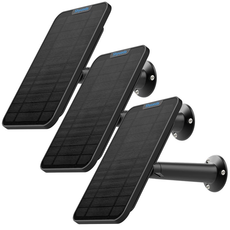 4W Solar Panel Charging Compatible with Eufycam 33C2C2C Pro22 ProE20E40ES40S220S300L40l20 with 131ft Waterproof Charging Cable IP65 WeatherproofIncludes Secure Wall Mount Black