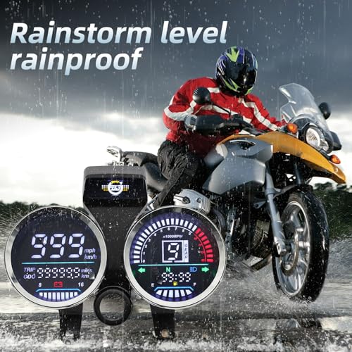 MAIMEIMI Motorcycle Speedometer Digital Speedometer for Motorcycle MPH Moto Gauge Cluster with Tachometer 13000r/min Odometer Fuel Indicator 6 Gear Compatible for Suzuki GN 125 - Image 3