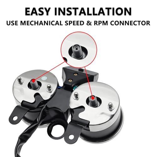 MAIMEIMI Motorcycle Speedometer Digital Speedometer for Motorcycle MPH Moto Gauge Cluster with Tachometer 13000r/min Odometer Fuel Indicator 6 Gear Compatible for Suzuki GN 125 - Image 5
