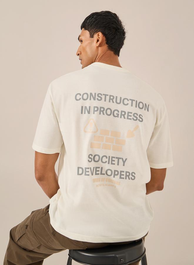 Styli Slogan Front and Back Print Oversized T-Shirt - Image 2