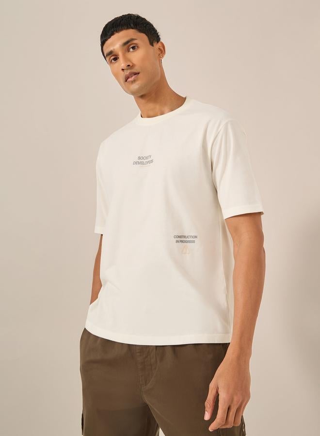 Styli Slogan Front and Back Print Oversized T-Shirt - Image 1