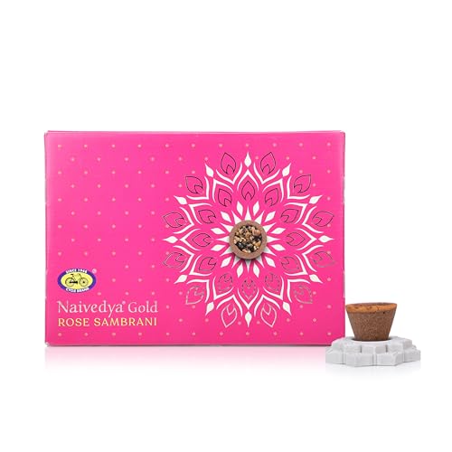 Cycle Pure Naivedya Gold Sambrani Dhoop Cups (Rose), 18 pcs with Holder | Charcoal-Free Havan Cups for Puja, Home & Festivals | Natural Guggal Dhoop for Rituals | Premium Dhoop Cones - Image 3
