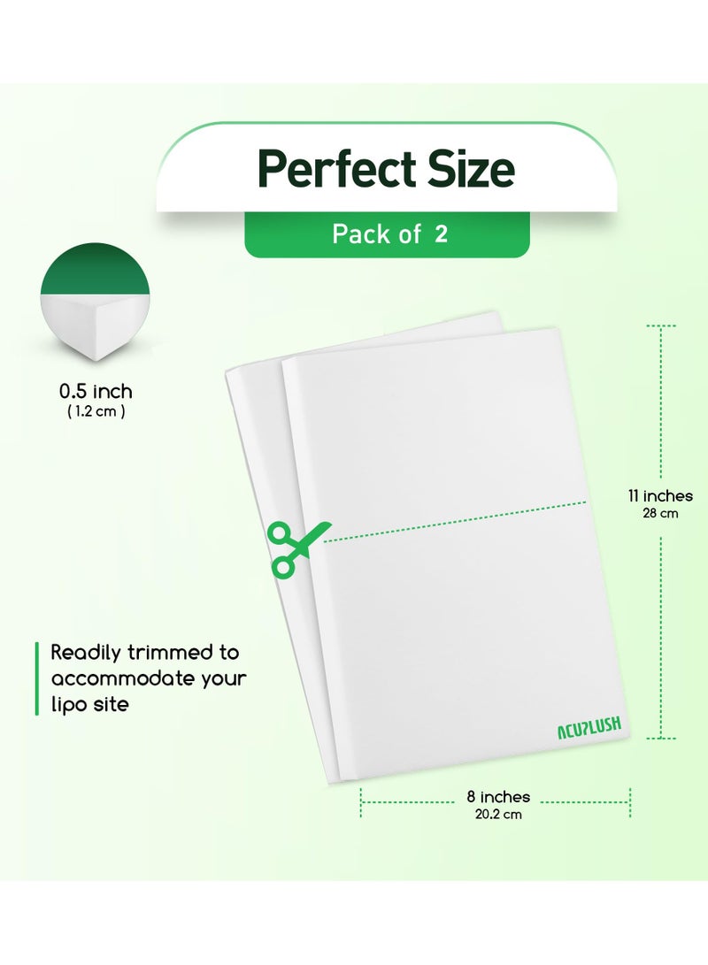 إس كولور 2 عبوة من ضمادات رغوة ليبو - لوح ما بعد الجراحة للتعافي من شفط الدهون ، وتسطيح الملابس الضاغطة للبطن لجراحة شد البطن (8 × 11 بوصة × 0.5 بوصة) - Image 2