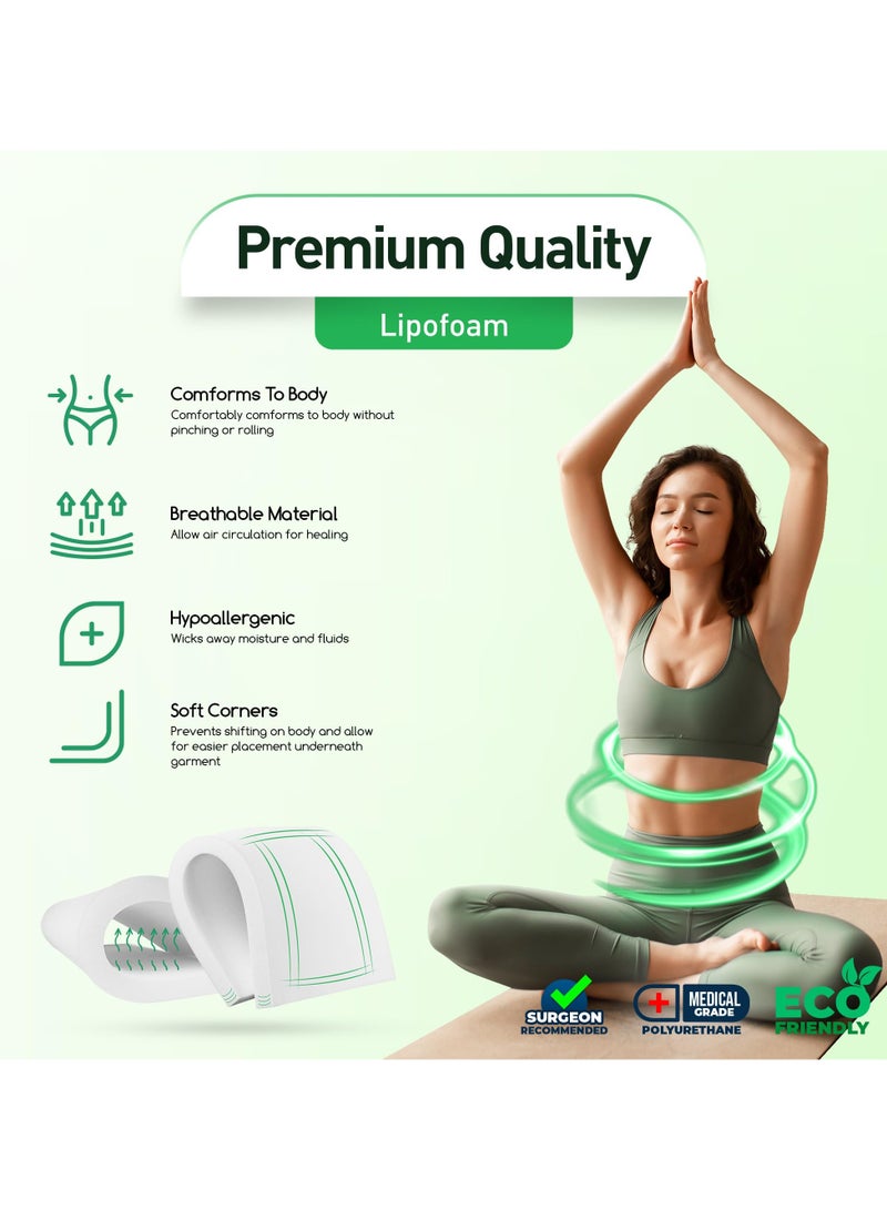 إس كولور 2 عبوة من ضمادات رغوة ليبو - لوح ما بعد الجراحة للتعافي من شفط الدهون ، وتسطيح الملابس الضاغطة للبطن لجراحة شد البطن (8 × 11 بوصة × 0.5 بوصة) - Image 5