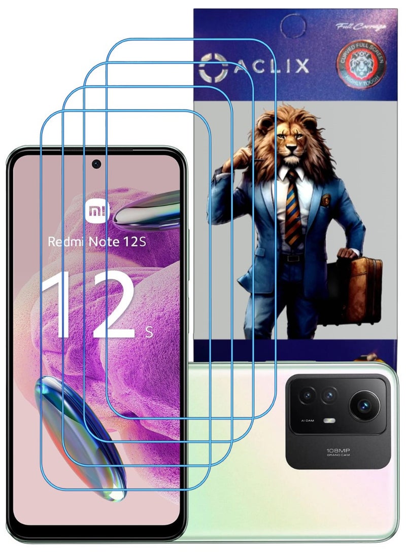 ACLIX 4 Pieces Antistatic ESD Dustproof Premium Quality High Definition Clear Tempered Glass Screen Protector Designed For Xiaomi Redmi Note 12S - Image 1