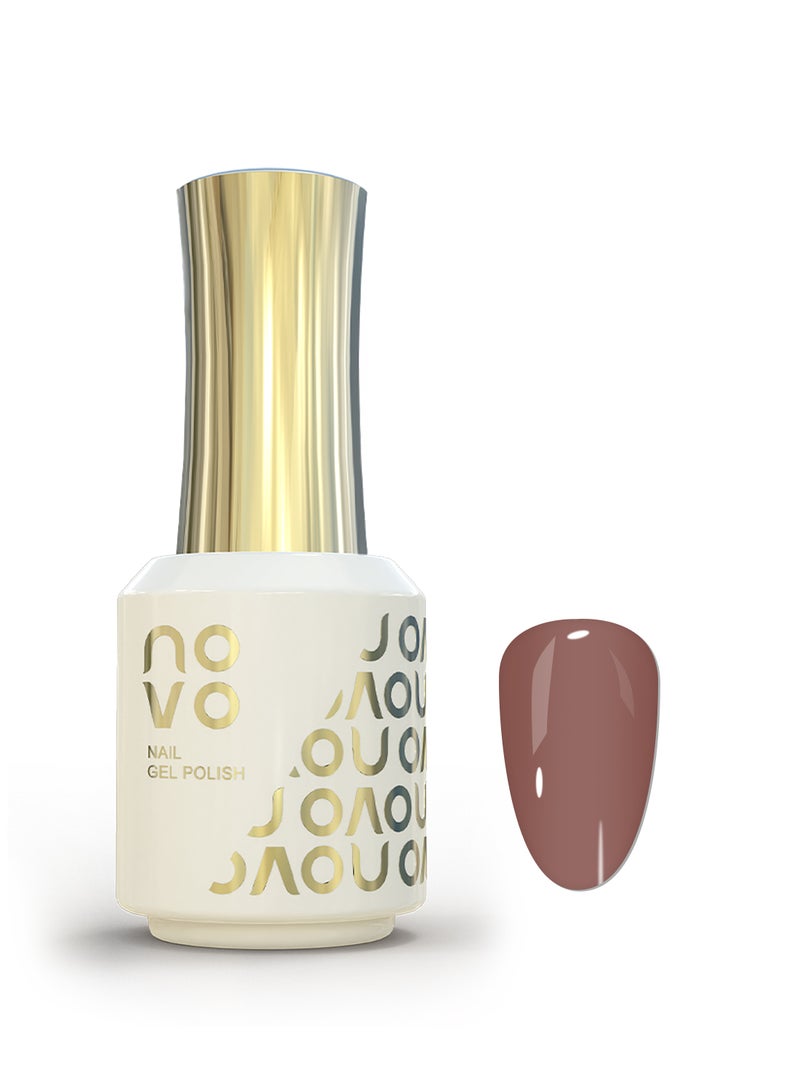 Novo Rubber Base Gel, 2 in 1 Gel Nail Polish Soak Off UV LED Nail Lamp, Nail Art Design for Women 12ml NB58# Golden Brown - Image 1