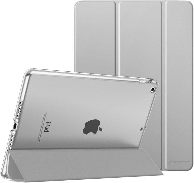 MoKo Case Fit New iPad 9th Generation 2021/8th Generation 2020/7th Gen 2019, iPad 10.2 Case - Slim Smart Shell Stand Cover with Translucent Frosted Back Protector, (Auto Wake/Sleep), Silver - Image 1