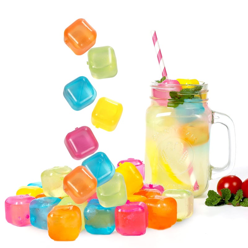 Xgunion Reusable Ice Cube Plastic Ice Cubes 25 Pack Colorful Refreezable IceCubes for drinks, Whiskey, Vodka or Coffee, Washable Non-Melting Ice Cubes Non-Diluting - Image 1