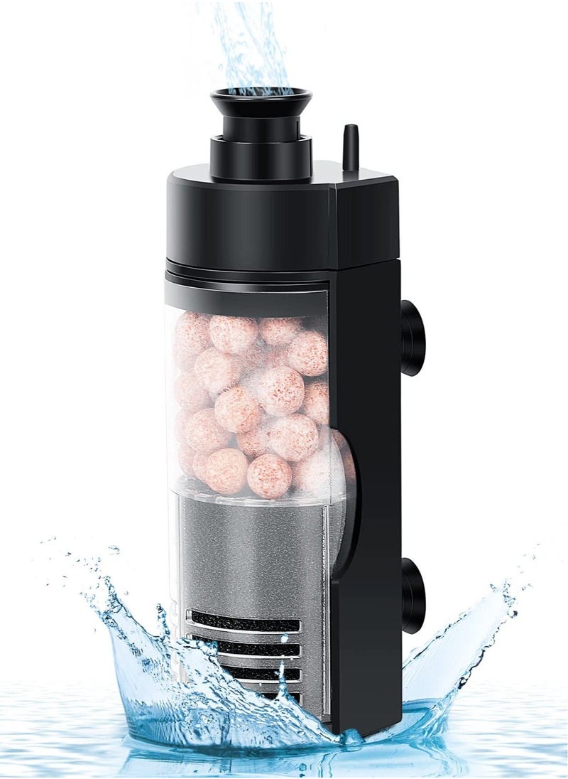 Generic - Aquarium Filter, Small Internal Aquarium Filter, Fish Tank Filter for Small Tank, Submersible Foam Filter with Filtered Ceramic Balls for Breeding Fry Betta Shrimp Tank 23-76L - Image 1