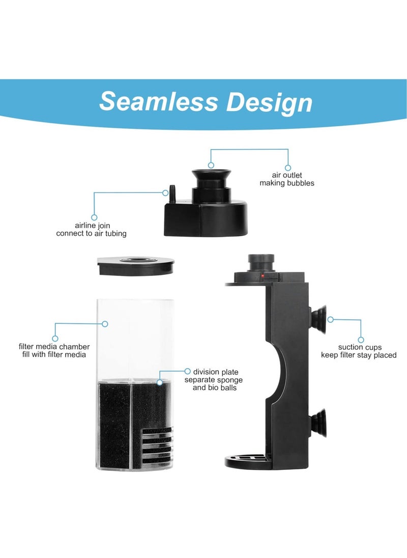 Generic - Aquarium Filter, Small Internal Aquarium Filter, Fish Tank Filter for Small Tank, Submersible Foam Filter with Filtered Ceramic Balls for Breeding Fry Betta Shrimp Tank 23-76L - Image 1