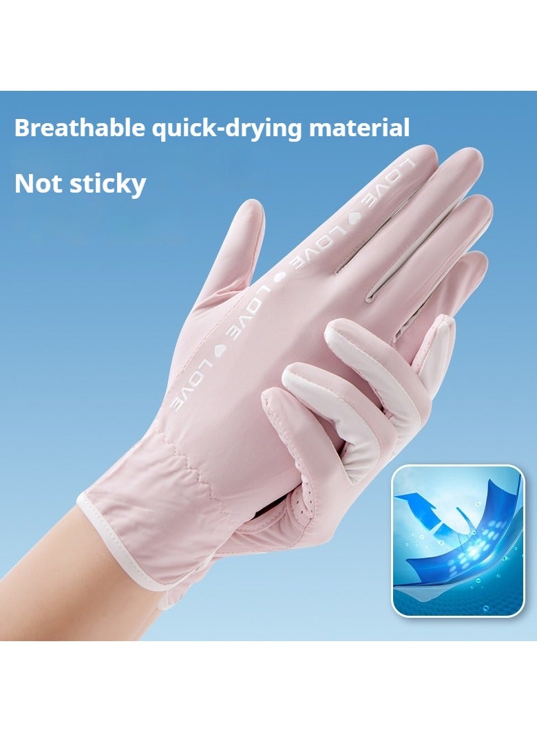 Women's Sun Protection Gloves Hollow Palm Breathable Non-slip Cycling Driving Anti-ultraviolet Short - Image 3