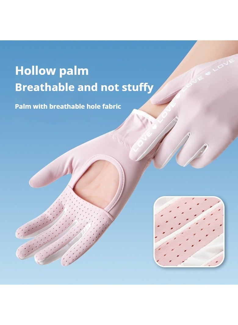 Women's Sun Protection Gloves Hollow Palm Breathable Non-slip Cycling Driving Anti-ultraviolet Short - Image 4