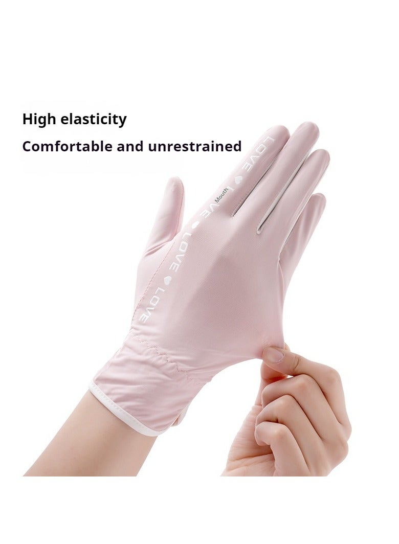 Women's Sun Protection Gloves Hollow Palm Breathable Non-slip Cycling Driving Anti-ultraviolet Short - Image 5