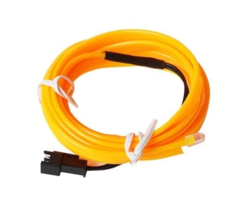 EL Wire Interior LED Strip Lights USB Auto Neon Light With Sewing Edge 16FT Electroluminescent Ambient Lighting Kit Fuse Protection Car Decoration Accessories Yellow16FT