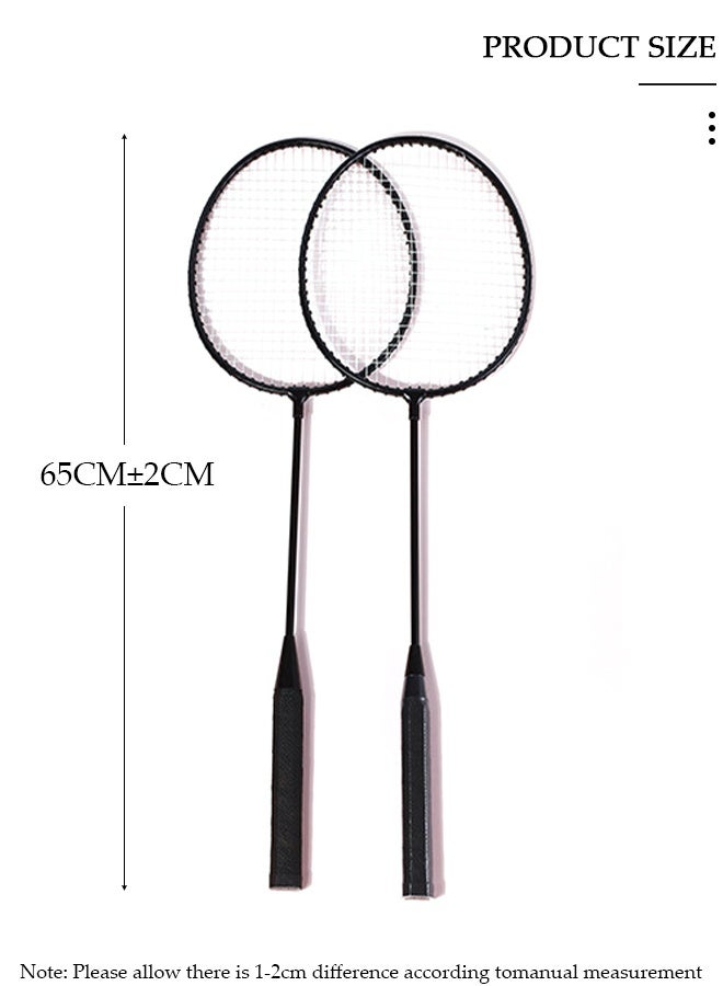 DUNISO مجموعة مضارب كرة الريشة مكونة من لاعبين مضارب كرة الريشة، مضرب كرة الريشة خفيف الوزن مع 3 كرات الريشة، 2 قبضة مضرب و1 حقيبة حمل، ألعاب كرة الريشة في الفناء الخلفي للخارج، الحديقة، الشاطئ، لعبة ممتعة للعائلة - Image 5