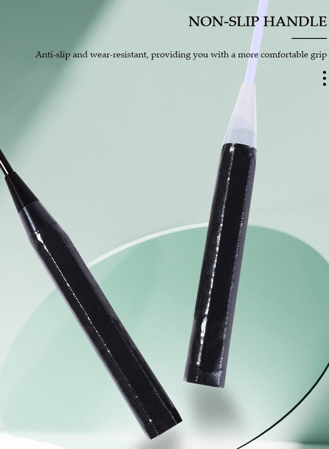 DUNISO مجموعة مضارب كرة الريشة مكونة من لاعبين مضارب كرة الريشة، مضرب كرة الريشة خفيف الوزن مع 3 كرات الريشة، 2 قبضة مضرب و1 حقيبة حمل، ألعاب كرة الريشة في الفناء الخلفي للخارج، الحديقة، الشاطئ، لعبة ممتعة للعائلة - Image 4