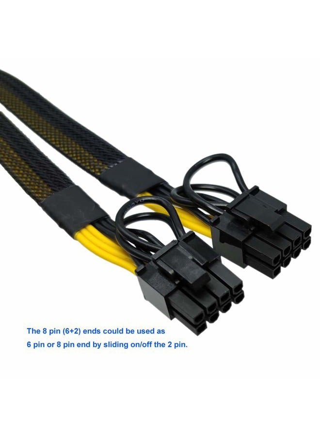COMeap GPU Power Cable for Dell T3600 T3610 T5600 T5610 T5610 T7600 T7610 5810 T5810 T7810, 8 Pin PCIe to Dual 8 Pin(6+2) Male PCIe Power Adapter 13-inch(34cm) - Image 3