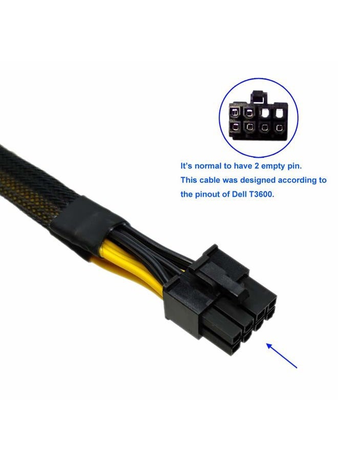 COMeap GPU Power Cable for Dell T3600 T3610 T5600 T5610 T5610 T7600 T7610 5810 T5810 T7810, 8 Pin PCIe to Dual 8 Pin(6+2) Male PCIe Power Adapter 13-inch(34cm) - Image 2