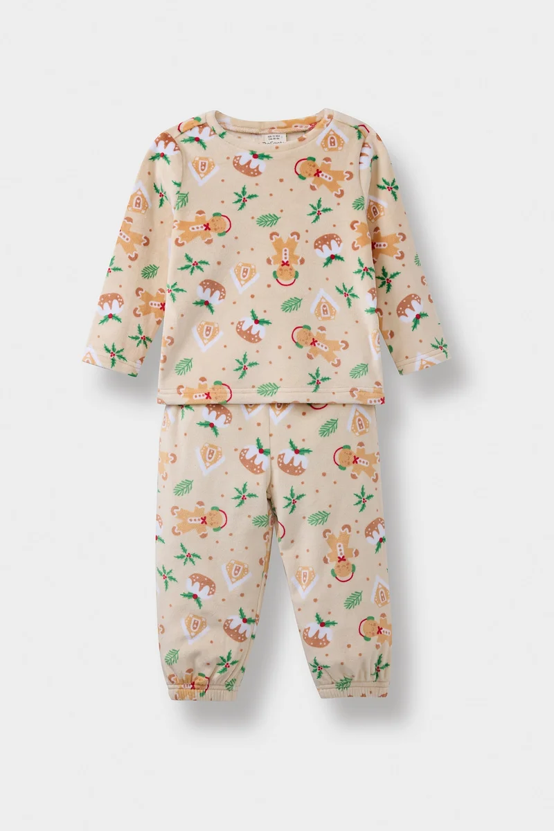 Defacto Baby Boy Christmas Themed Velour Top Bottom 2 Piece Set
