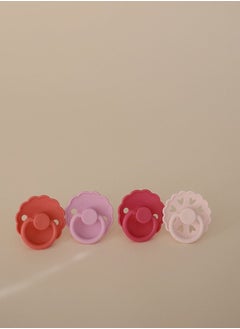 FRIGG Round Silicone Baby Pacifier 0-6M 4-Pack Rosy Romance - Size 1  - Image 3