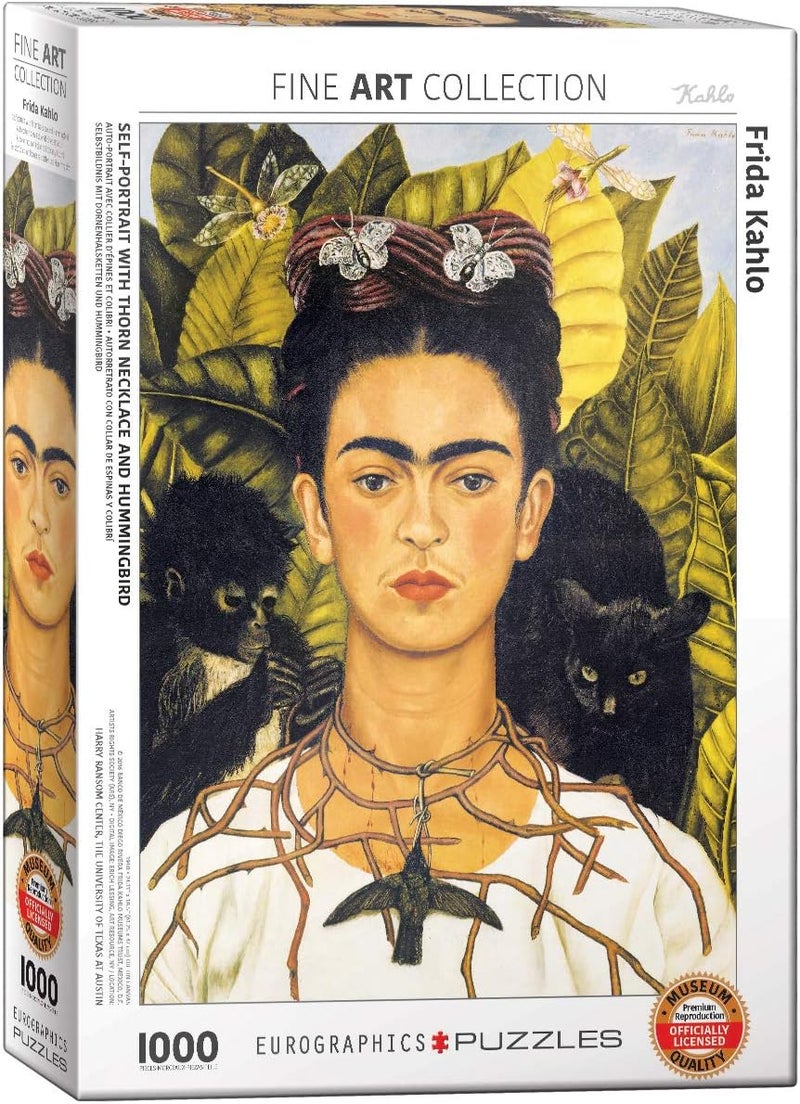 eurographics SelfPortrait with Thorn Necklace and Hummingbird by Frida Kahlo 1000Piece Puzzle  - Image 1