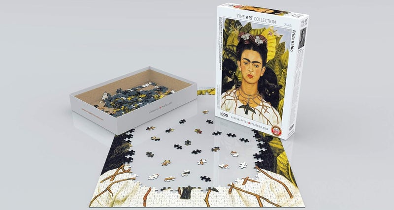 eurographics SelfPortrait with Thorn Necklace and Hummingbird by Frida Kahlo 1000Piece Puzzle  - Image 3